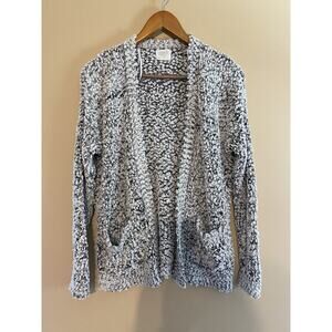 Sienna Sky Women’s Black & White Sherpa Open Cardigan Size Small